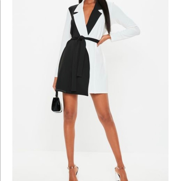 Missguided Dresses & Skirts - White Long Sleeve Monochrome Dress
